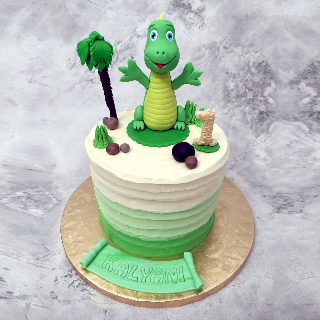 This dinosaur cake is a perfect reminder that not everything that's extinct is lost forever. This dinosaur theme cake design is the perfect way to have fun with fossils in the comfort of the 21st century.