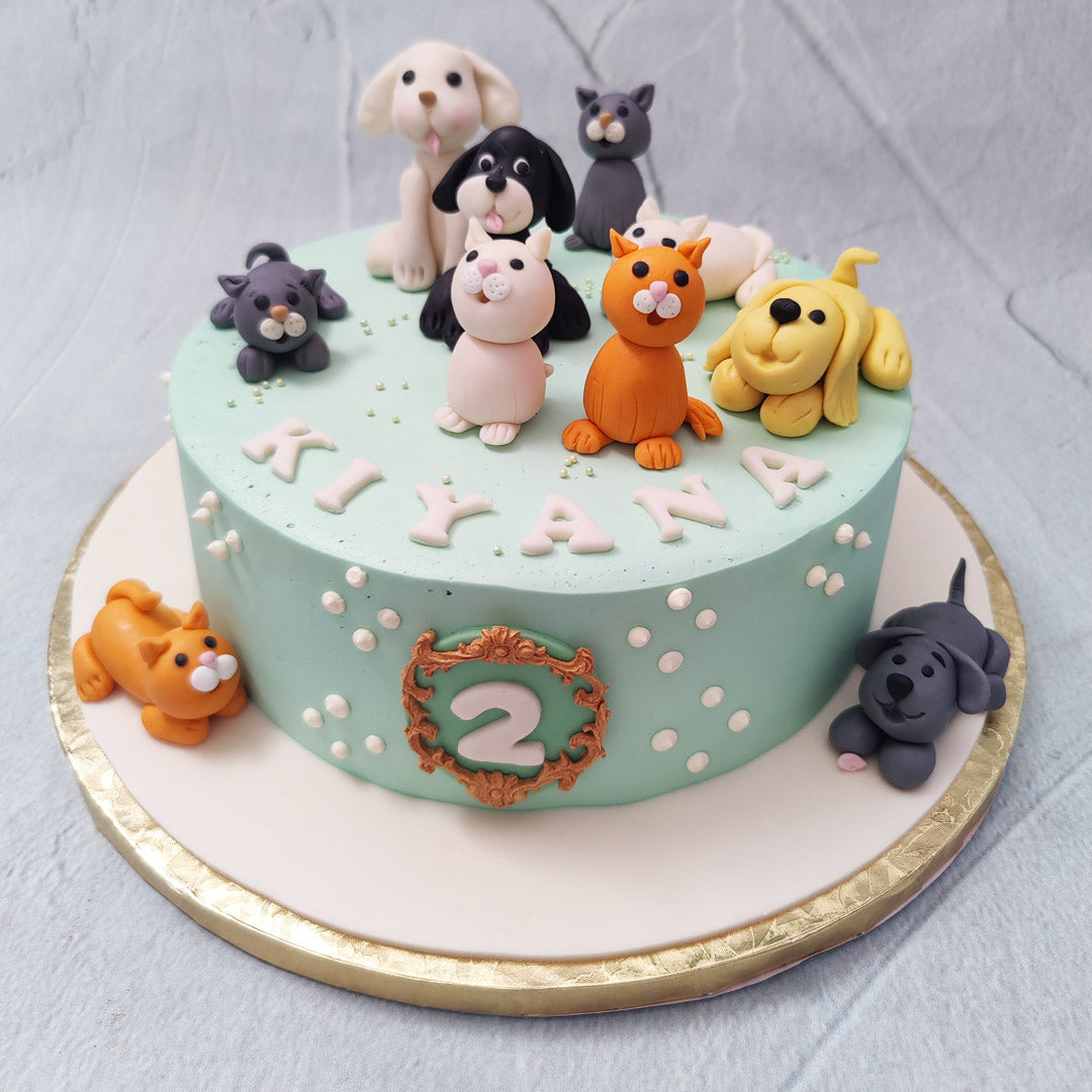 Dog And Cat Cake | Pet Animal Theme Cake | Order Custom Cakes in ...