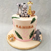 This forest animal theme cake is every animal lovers’ dream. This forest animal birthday cake design happily presents itself as a way to encapsulate nature and imagination in one combined platter.