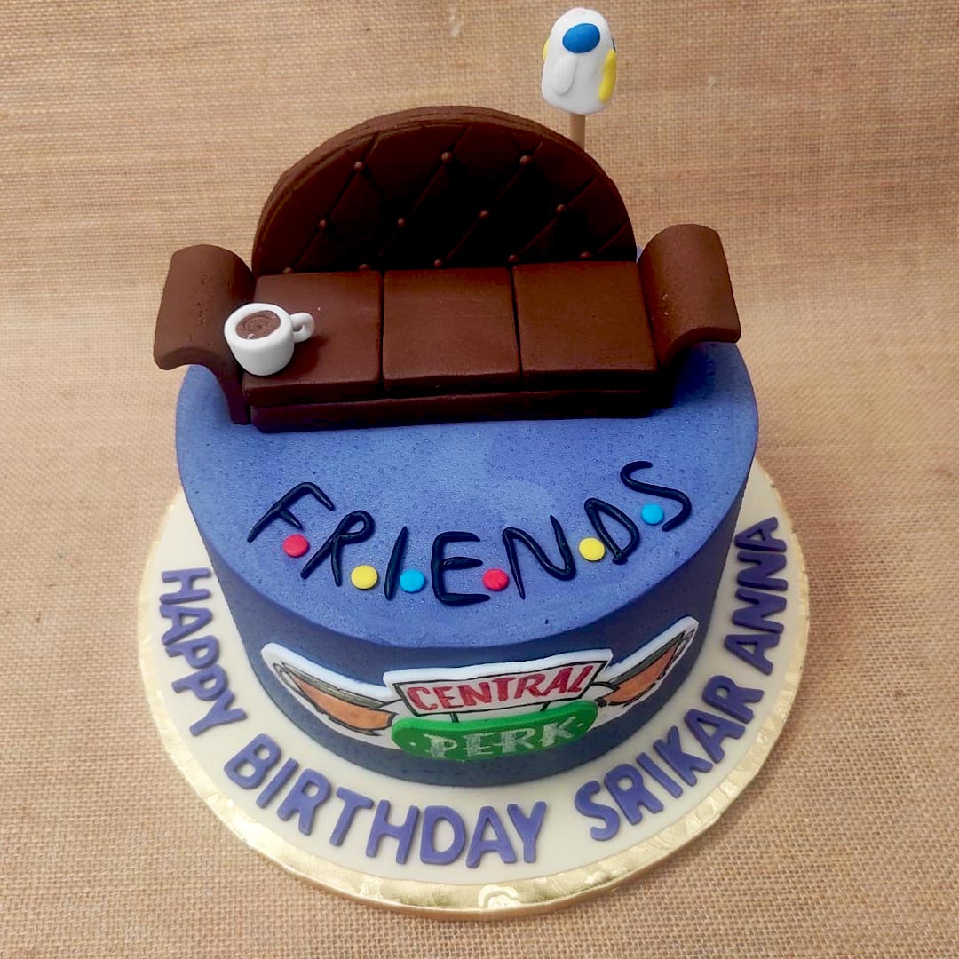 Epic Stuff Illustrated Friends Themed Cake All Characters Topper