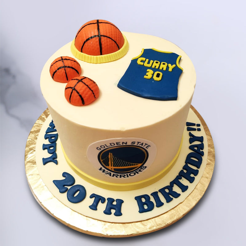 This Stephan Curry cake design is definitely one for the books of all basketball fans. Not only is it just an homage to legendary NBA player, Curry, but it also represents his entire team in the form of a Golden State Warrior Cake design.