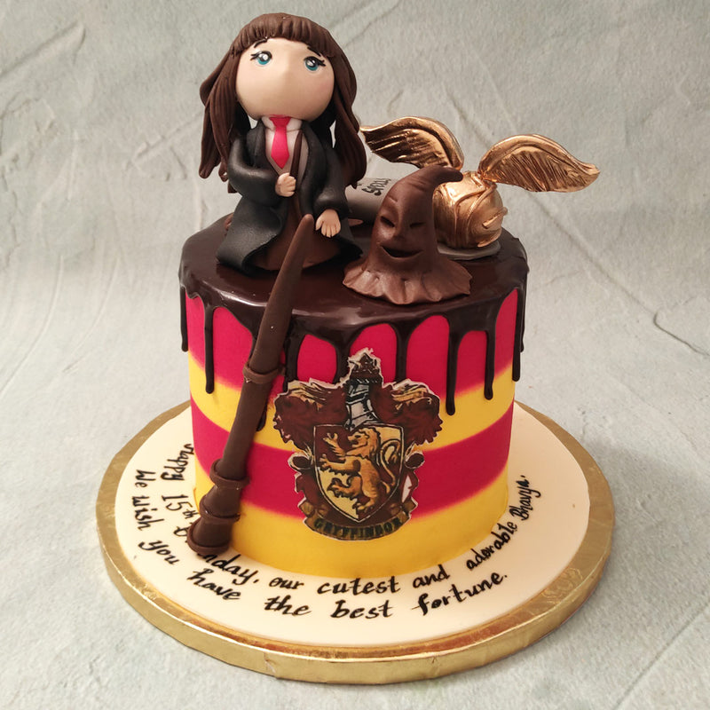 Here's a Hermione birthday cake for a very special Hermione-fan-birthday kid! The design of this Harry Potter Hermione cake will bring to life the wizarding world into your homes and make your little one's believe in magic again.