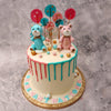 Here's a 'he or she baby shower cake' aka a gender themed cake to celebrate the short arrival of a brand new baby boy/ baby girl! This he or she cake also falls in line with the theme of a fun gender reveal cake.