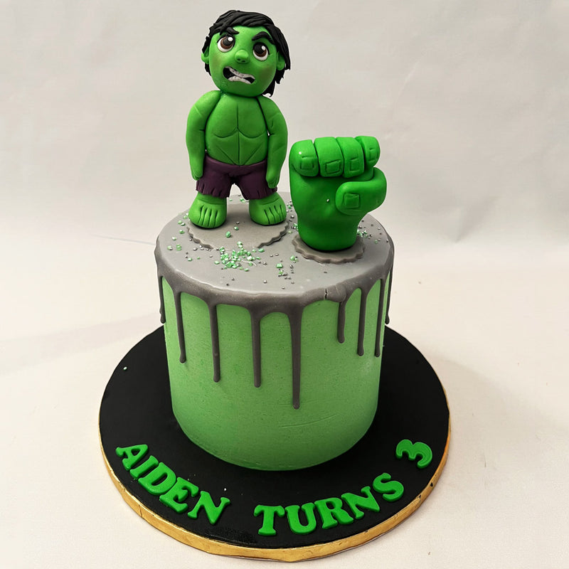  We think it's safe to say that this Hulk birthday cake for kids is a definite 'Hulk Smash'. So leave your guests green with envy and with frosting via this incredible, Incredible Hulk cake