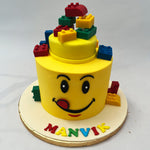  Lego on a fun adventure together with this Lego birthday cake for kids. This Lego cake design is a building block to bigger and better celebration for your little ones!