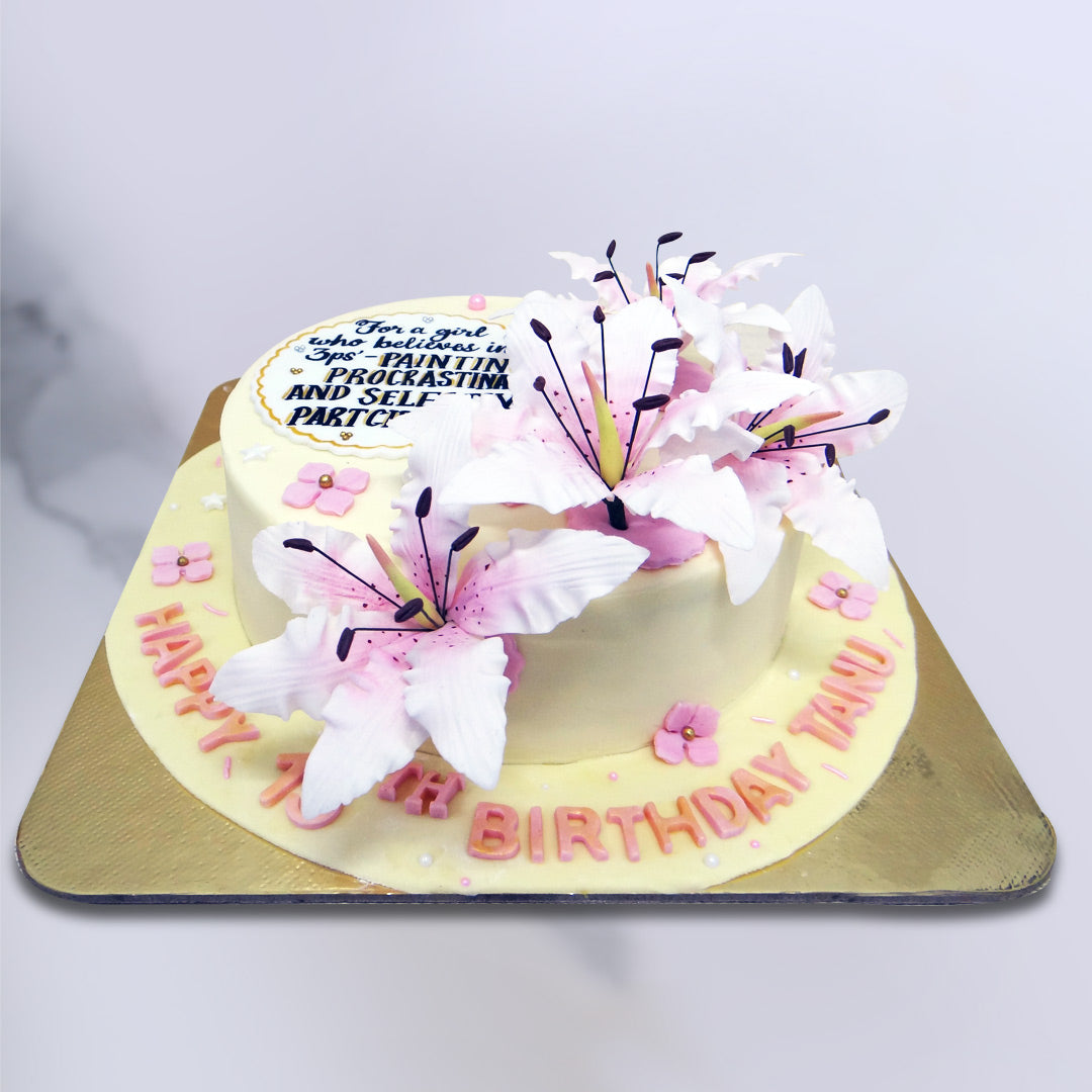 Lily Flower Birthday Cake | Cake for Her – Liliyum Patisserie & Cafe