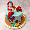  Mermaids as waterborne beings symbolise renewal and rejuvenation, making them perfect icons for a birthday. This mermaid theme birthday cake is for the pretty little princesses who can see themselves and things that capture their fascination all incorporated into one mermaid theme cake.