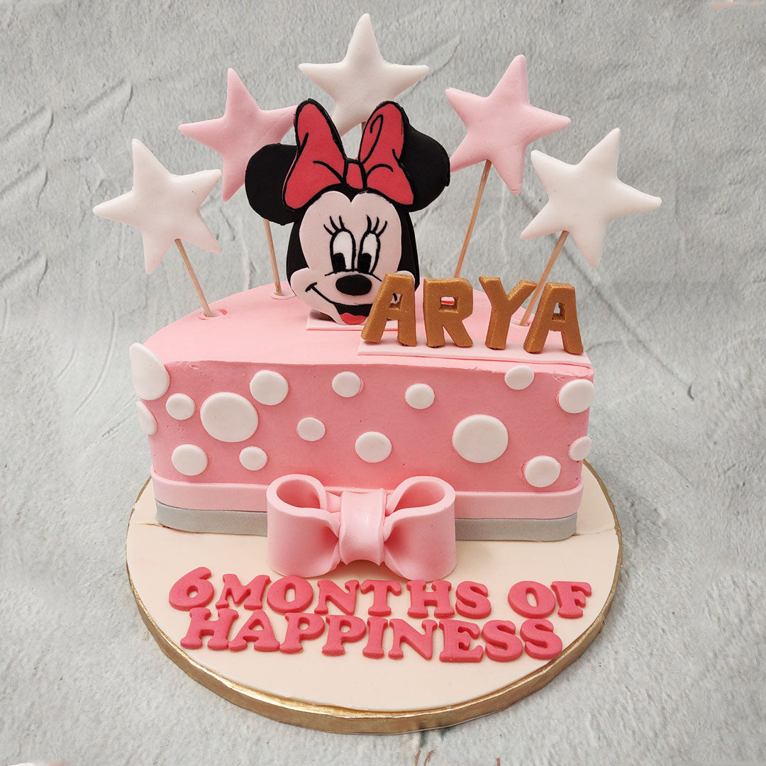 Minnie Mouse Half Birthday Cake | Half birthday cake | 6 month ...