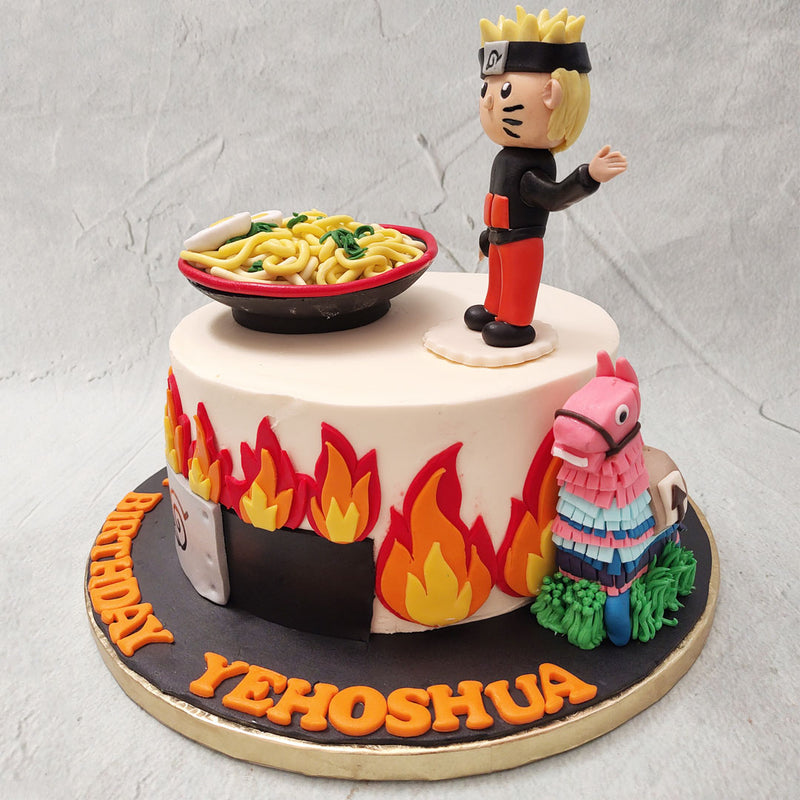 This design would be ideal as a birthday cake for kids or if there's a special someone in your life who can't get enough of all things Naruto, this piece of edible merchandise would make an ideal birthday cake for him too.