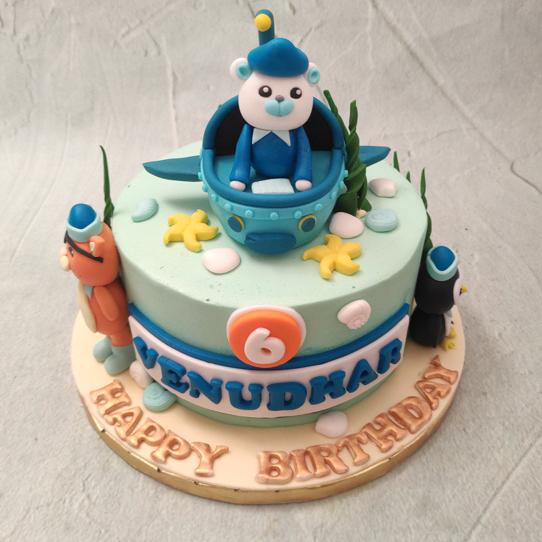 Octonauts Birthday Cake With Fondant Sea Life | Byrdie Girl Custom Cakes