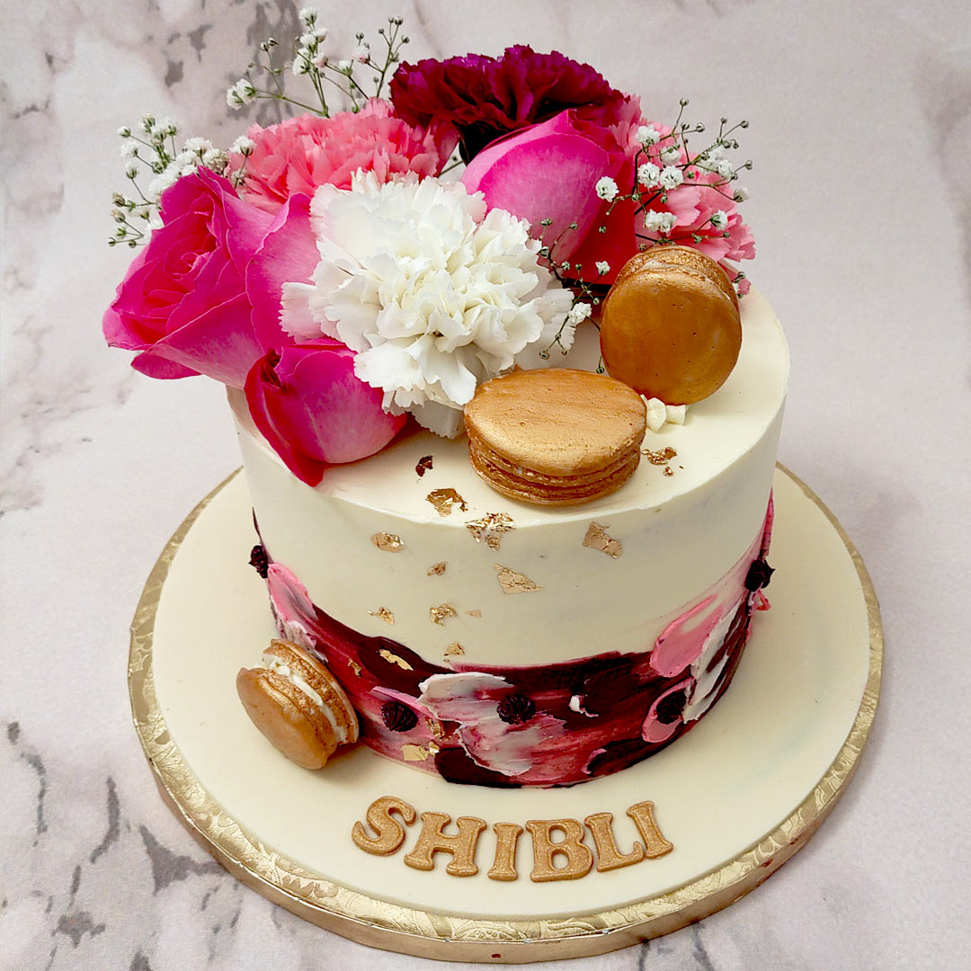 Hand Painted Palette Knife Floral Cake | 7” Extended Height – Spodeli  Newcastle