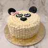 Designed to resemble a snuggly, fluffy, soft-toy, this panda theme cake is intricately frosted with creamy, velvety and delicious buttercream swirls which look exactly like the knitted fur on a child's favourite cuddle-pillow toy. This panda face cake is meant to bring about just as much joy and comfort to your little one on their special day.