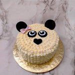 This panda face cake design is one of our most popular amongst our cute, kids cake category. With as much of an "awww" factor as induced by the real-life furry friends, this panda bear face cake is like a hug for your tastebuds.