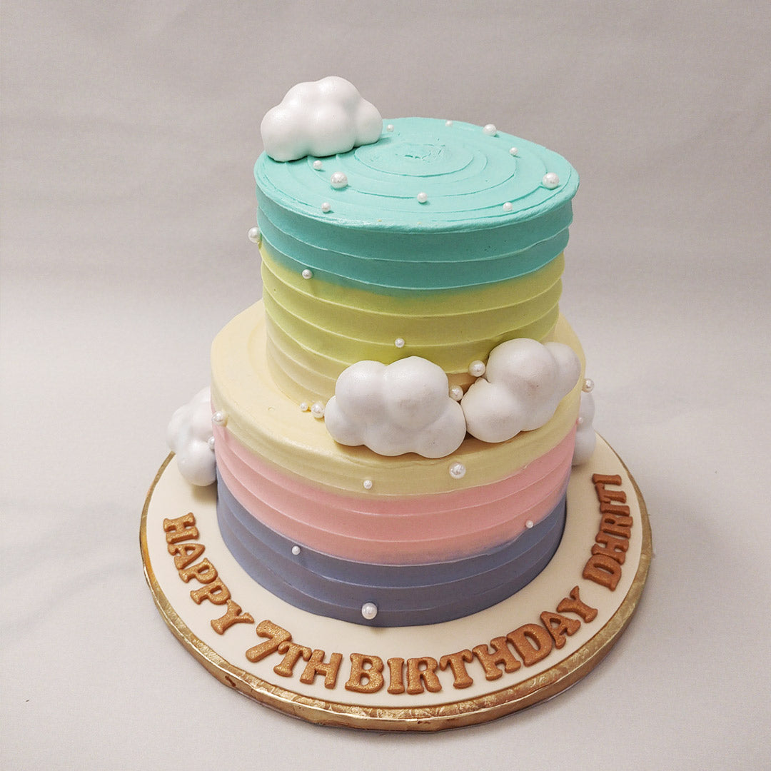 Cute Rainbow Cake Ideas For You Colourful Dessert : Pastel Rainbow 1st  Birthday Cake