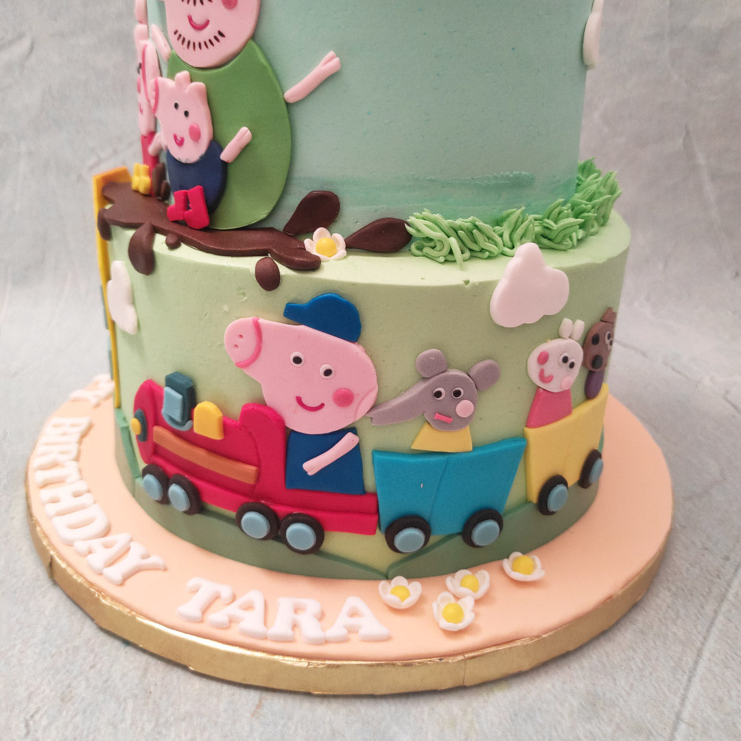 peppa pig two tier cake | peppa pig birthday cake | – Liliyum ...