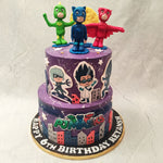 Join Catboy, Owlette and Gekko on a sweetest adventure in the form of this PJ Mask birthday cake for kids. From saving the day to celebrating it, this PJ Mask Superhero cake is one memorable experience that you'll never forget. 