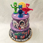 Your kids' favourite superheroes assemble in this PJ Mask 2 tier cake just to celebrate your little one's big day. This PJ Mask theme cake design is a reminder to all children to indulge in their own inclination towards saving and changing the world, while also celebrating their victories (maybe over a delicious slice of some PJ Mask cake)