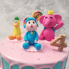 Pocoyo, a children's animation based on the adventures of a curious, fun-loving, little boy who loves to play and explore was the inspiration behind this Pocoyo theme cake. 
