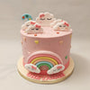 All pretty in a beautiful shade of baby pink with a sprinkle of hearts, bows and happy, sleepy clouds on top, this rainbow and cloud cake really paints a picture of a lovely little nursery for a baby girl, doesn't it?