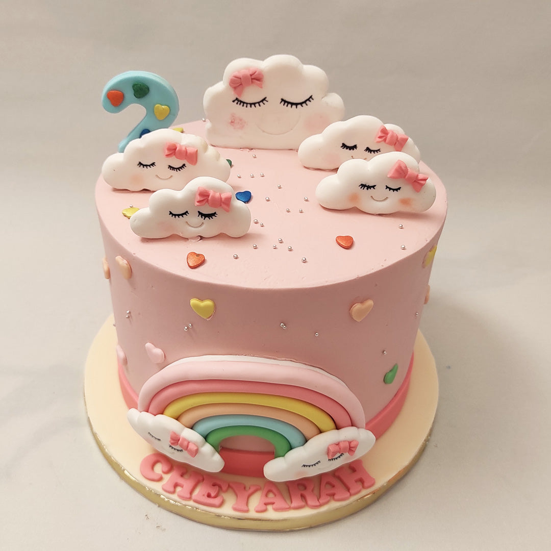 Buy Cloud & Stars Baby Shower Cake Online in Delhi NCR : Fondant Cake Studio