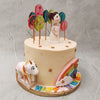 A rainbow is a sign of a renewed promise, its colourful and vibrant nature is often seen as one of nature’s most magical and ethereal phenomena, representing hope, good fortune and inclusivity in diversity, everything one may hope to encompass in a rainbow unicorn birthday cake for kids design. 