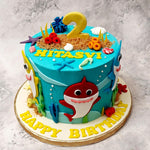 The song that broke the internet visually and audibly is now here to appeal to the taste and touch senses as well in the form of this multidimensional Baby Shark themed cake. The catchy lyrics and fun dance moves of kids' favourite songs is something we've aimed to complement tangibly in this Baby Shark cake design.