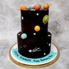 This galaxy cake will give you the amusement of saying,"I ate everything in this universe" while being a wonderful display for the guests of your event to marvel at.