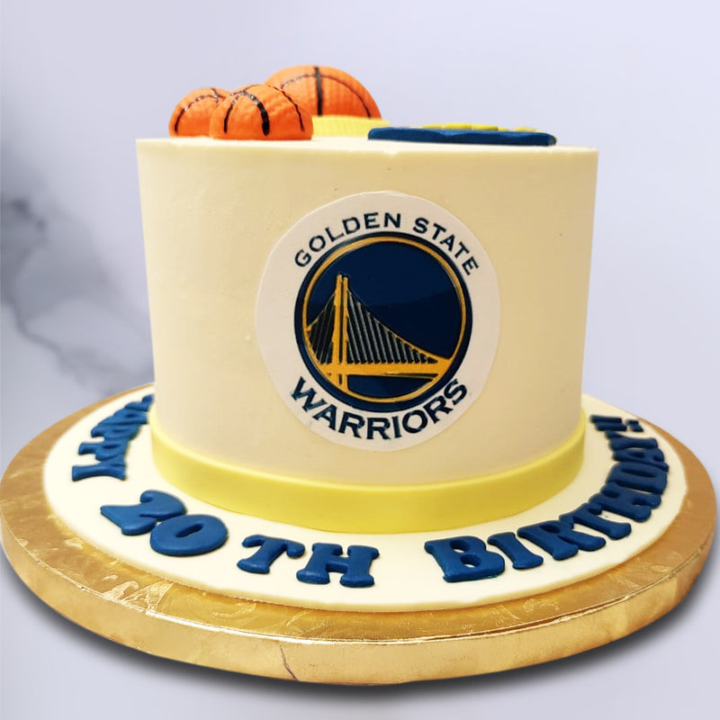 This Stephan Curry cake design is to celebrate the NBA champion in all his glory, as one of the greatest point guards and as the greatest shooter in NBA history. So score big with a one of a kind Golden State Warrior Cake design to celebrate your special day!