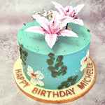 Here's an edible lily floral cake to symbolize the most popular virture of the lily flower: purity, and this lily cake is one of our finest floral creations.