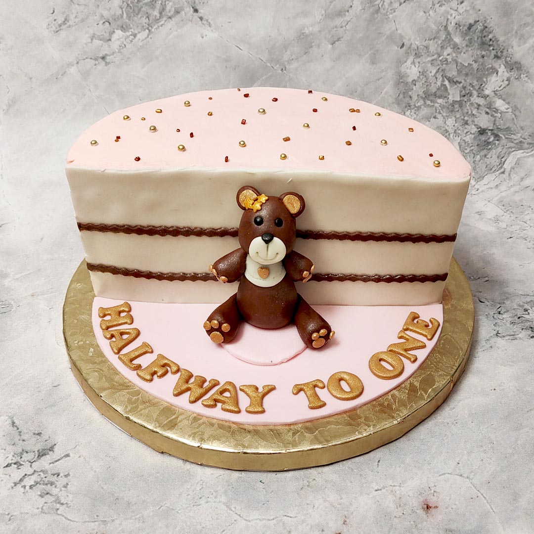 Order Half Birthday Baby Fondant Cake Online : DIZOVI Bakery