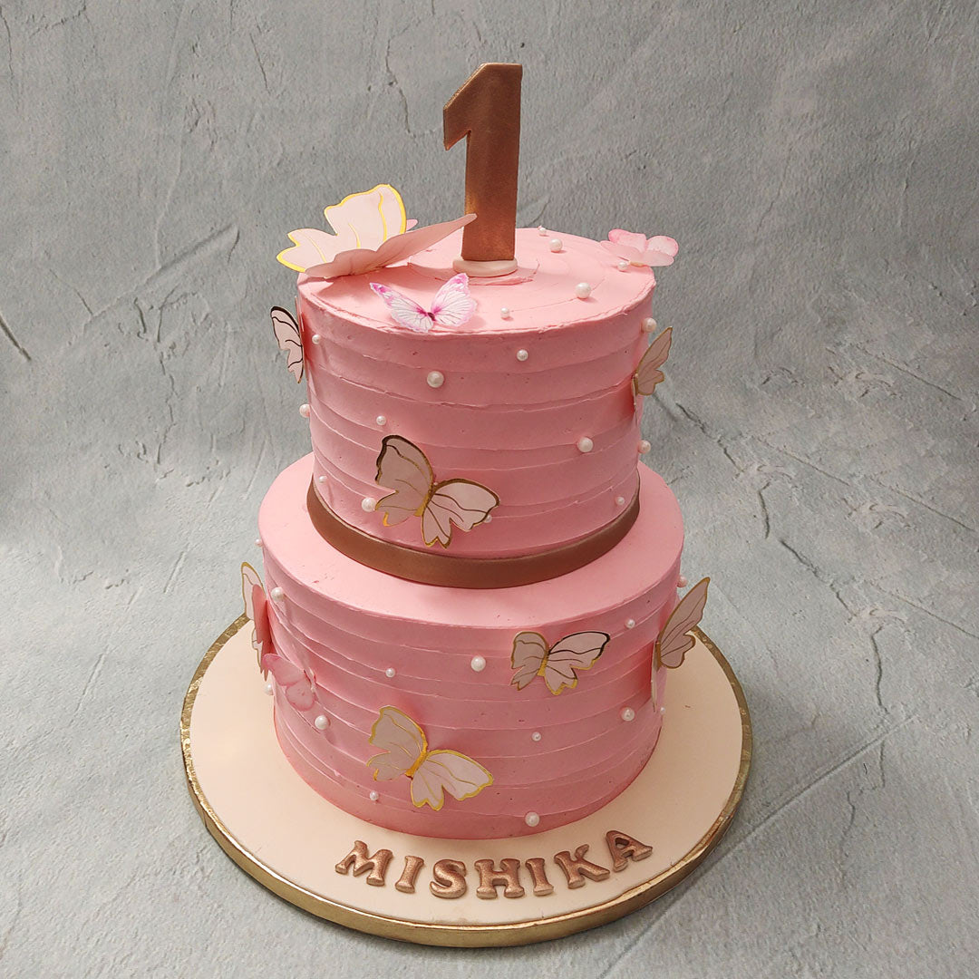 Double Tier Photo Cake | Custom Cake Bakery - CrÔøΩme Castle – Creme Castle