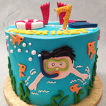 From summer holidays to vacations by the beach, underwater memories are usually some of our fondest and with this underwater theme birthday cake for kids, they get to be some of our fondant too. Jokes aside, this underwater birthday cake for kids design is a bright, blue piece of art that is meant to capture some of life's finer moments.