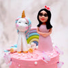 Adorning the circumference of the base are a flight of beautiful butterflies which, despite their extremely realistic appearance, are entirely edible and life-sized, adding more dynamic to this fun-filled unicorn butterfly cake, making it a really apt birthday cake for girls