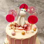 Each birthday is unique as it celebrates a new year that'll be the first and last time you are a certain age. A great representation of this uniqueness is an edible unicorn and we have just the thing! This unicorn with Lollipop cake design is perfect as a birthday cake for kids.