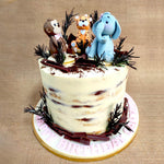 The woodland animal cake design is a popular choice for kids. The exciting part is that this particular woodland cake has some special elements added to make the art stand out and capture kids' fascination.
